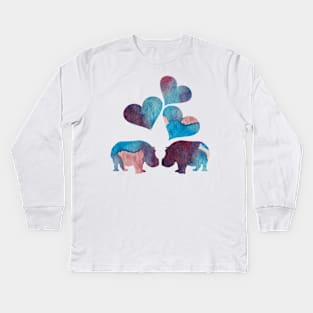 Hippo Art Kids Long Sleeve T-Shirt